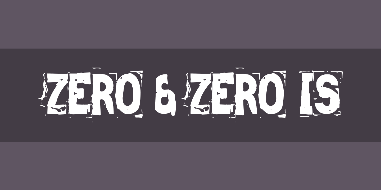 Ejemplo de fuente Zero & Zero Is